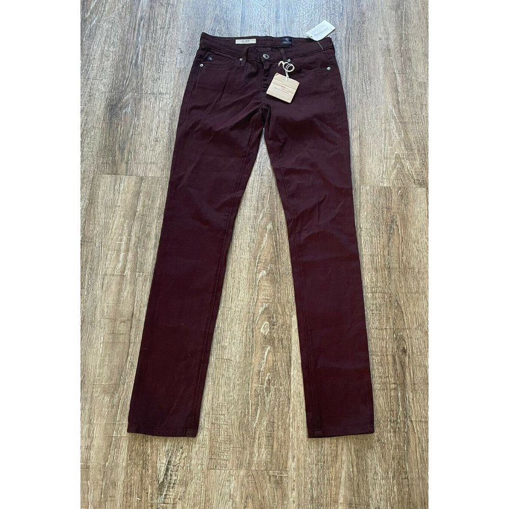 Adriano Goldschmied Womens Stilt Cigarette Jeans Bordeaux Red Sz 24